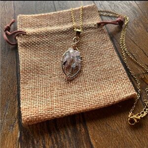 Fluorite Heart Necklace Fluorite Pendant Crystal Necklace Rainbow Fluorite